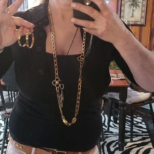 Louis vuitton matching earrings & necklace